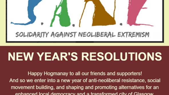 A screengrab from a SANE newsletter with the title 'New Years Resolutions'